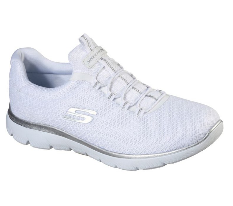 Skechers Summits - Womens Sneakers White/Silver [AU-YJ2316]